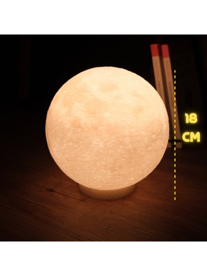 18 Cm Tek Renk Ay Küresi neon led lamba hediyelik eşya avize masa lambası gece lambası moon yılbaşı hediye