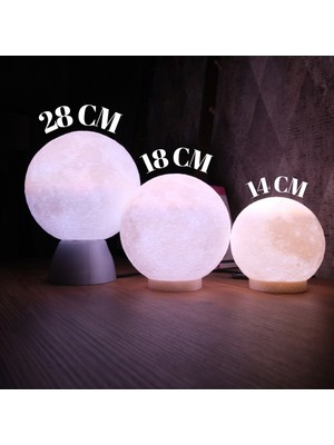 18 Cm Renkli Rgb Ay Küresi neon led lamba hediyelik eşya avize masa lambası gece lambası moon yılbaşı hediye