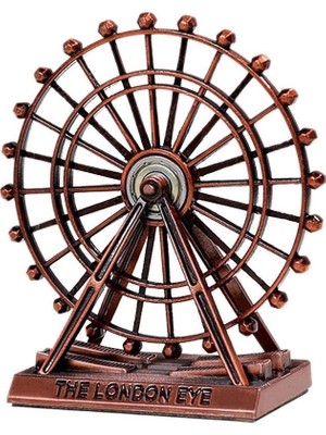 Dünyadan Hediyeler Vintage Metal Ingiltere London Eye Biblo Antik Bakır 15 cm