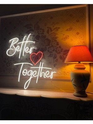 Better Together Yazılı Neon LED Işıklı Organizasyon Duvar Dekorasyon ÜRÜNÜ(78X79 Cm)