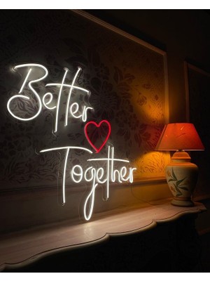 Better Together Yazılı Neon LED Işıklı Organizasyon Duvar Dekorasyon ÜRÜNÜ(78X79 Cm)