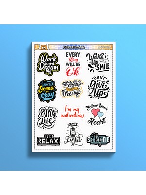 Sb Store Motivasyon Temalı Sticker Etiket Seti -2 Notebook - Tablet -  Duvar Sticker - Bullet Journal - Scrapbook - Ajanda - Günlük Süsleme