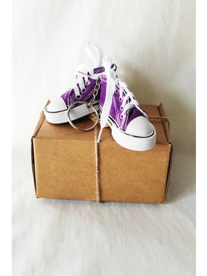 Dudu Kids Kampüs Ayakkabı Anahtarlık 7 cm Mor - Çanta Süsü - Doğum Günü Hediyesi