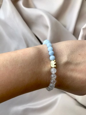 Akuamarin Kristal Kuvars Bileklik