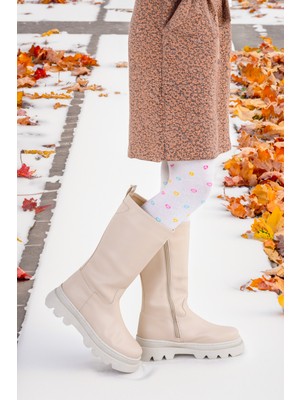 Kiko Kids Metvay Uzun Fermuarlı Kız Çocuk Çizme Bot