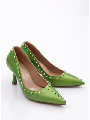 DGN 6079 Kadın Diken Taşli Topuklu Ayakkabı