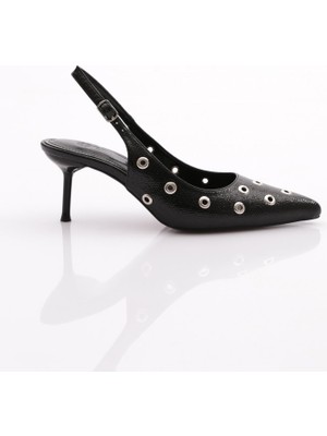 DGN 1783 Kadın Arkası Açik Sivri Burun Topuklu Ayakkabı