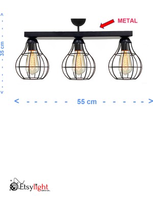 Etsylight Armin Dizilone 3 Salon Sarkıt Avize