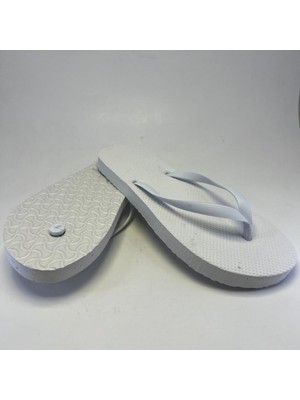 Private 50 Adet Parmak Arası Beyaz Kadın Terlik Eva Taban 14 mm Flip Flop 39 Numara