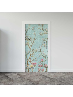 Sticker Art Kapı Giydirme Kapı Sticker Folyosu Ağaç Kuşlar