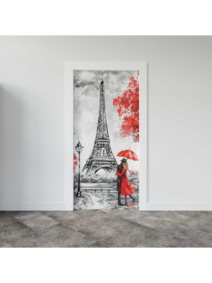 Sticker Art Kapı Giydirme Kapı Sticker Folyosu Paris Yağlıboya