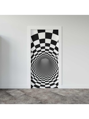 Sticker Art Kapı Giydirme Kapı Sticker Folyosu 3D Tünel