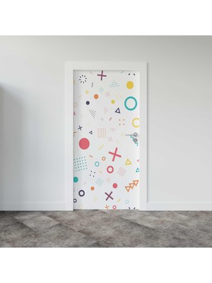 Sticker Art Kapı Giydirme Kapı Sticker Folyosu Geometrik Şekiller