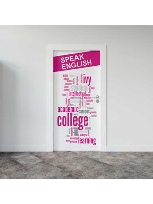 Sticker Art Kapı Giydirme Kapı Sticker Folyosu Speak English