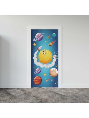 Sticker Art Kapı Giydirme Kapı Sticker Folyosu Uzay