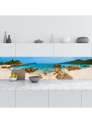 Sticker Art Mutfak Tezgah Arası Folyo Fayans Kaplama Folyosu Vietnam Plaj 60X300 cm