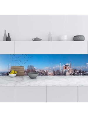 Sticker Art Mutfak Tezgah Arası Folyo Fayans Kaplama Folyosu Istanbul Panorama 60X100 cm