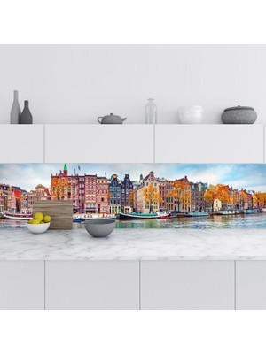 Sticker Art Mutfak Tezgah Arası Folyo Fayans Kaplama Folyosu Amsterdam 60X100 cm