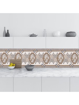 Sticker Art Mutfak Tezgah Arası Folyo Fayans Kaplama Folyosu Duvar Karo Dekor 60X300 cm