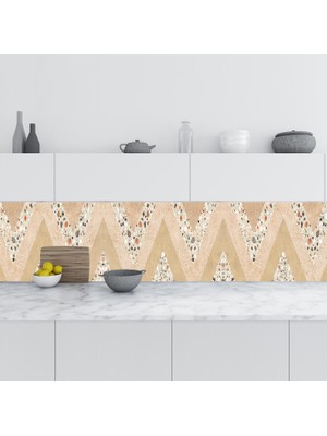 Sticker Art Mutfak Tezgah Arası Folyo Fayans Kaplama Folyosu Toprak Terrazzo Desen 60X100 cm