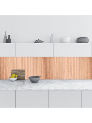 Sticker Art Mutfak Tezgah Arası Folyo Fayans Kaplama Folyosu Eski Ahşap Doku 60X500 cm