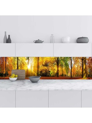 Sticker Art Mutfak Tezgah Arası Folyo Fayans Kaplama Folyosu Sonbahar 60X500 cm