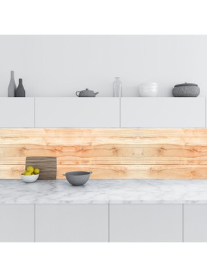 Sticker Art Mutfak Tezgah Arası Folyo Fayans Kaplama Folyosu Kahverengi Ahşap Vintage 60X200 cm