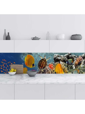 Sticker Art Mutfak Tezgah Arası Folyo Fayans Kaplama Folyosu Kızıldeniz 60X500 cm
