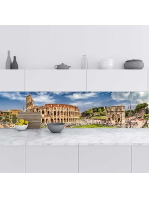 Sticker Art Mutfak Tezgah Arası Folyo Fayans Kaplama Folyosu Roma 60X400 cm