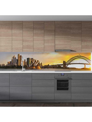 Sticker Art Mutfak Tezgah Arası Folyo Fayans Kaplama Folyosu Sidney Limanı 60X500 cm