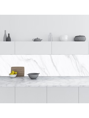 Sticker Art Mutfak Tezgah Arası Folyo Fayans Kaplama Folyosu Naturel Mermer 60X400 cm