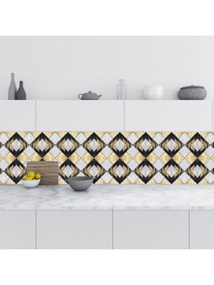 Sticker Art Mutfak Tezgah Arası Folyo Fayans Kaplama Folyosu Art Deco 60X200 cm