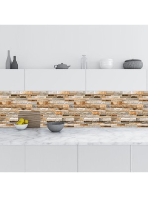 Sticker Art Mutfak Tezgah Arası Folyo Fayans Kaplama Folyosu Fildişi Fayans Tasarım 60X100 cm