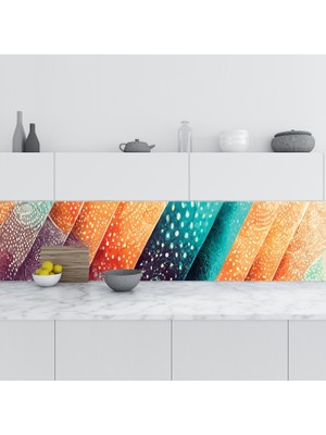 Sticker Art Mutfak Tezgah Arası Folyo Fayans Kaplama Folyosu Soyut Teknoloji 60X100 cm