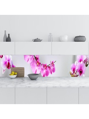 Sticker Art Mutfak Tezgah Arası Folyo Fayans Kaplama Folyosu Orkide Pembe 60X300 cm