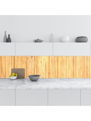 Sticker Art Mutfak Tezgah Arası Folyo Fayans Kaplama Folyosu Ahşap Parke Doku 60X300 cm