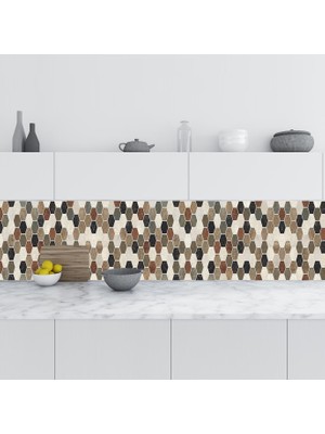 Sticker Art Mutfak Tezgah Arası Folyo Fayans Kaplama Folyosu Altıgen Mozaik Karo 60X200 cm