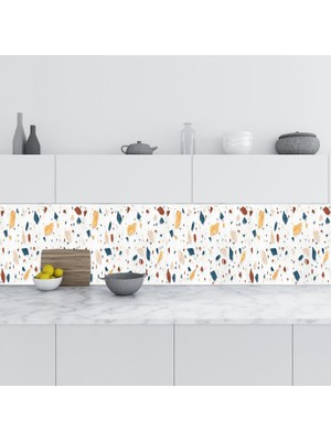 Sticker Art Mutfak Tezgah Arası Folyo Fayans Kaplama Folyosu Renkli Duvar Sanatı 60X400 cm