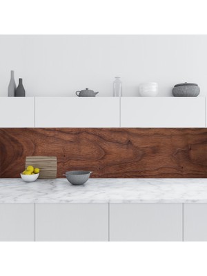 Sticker Art Mutfak Tezgah Arası Folyo Fayans Kaplama Folyosu Koyu Ceviz Doku 60X300 cm