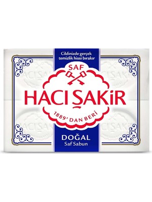 Hacı Şakir Doğal Saf Geleneksel Beyaz Sabun 4'lü Paket 150 gr Kalıp El ve Vücut Kullanımına Uygun