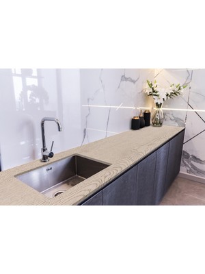 Sticker Art Tezgah Üstü Fayans Kaplama Folyosu Mutfak Tezgahı Kaplama Parke Tasarım 70 cm x 3 Metre