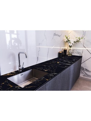 Sticker Art Tezgah Üstü Fayans Kaplama Folyosu Mutfak Tezgahı Kaplama Mixture Of Black 70 cm x 1 Metre