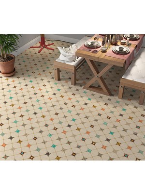 Sticker Art Yer Kaplama Zemin Kaplama Folyosu 65X130 cm Majolika Desen 4