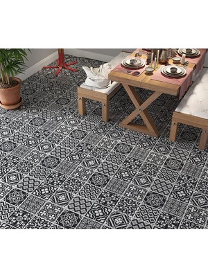 Sticker Art Yer Kaplama Zemin Kaplama Folyosu 65X130 cm Siyah Dekor