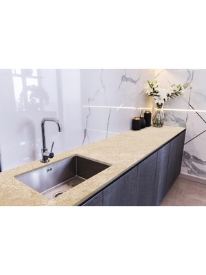 Sticker Art Tezgah Üstü Fayans Kaplama Folyosu Mutfak Tezgahı Kaplama Ivory Beige 70 cm x 4 Metre