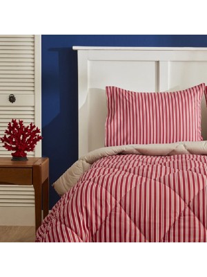 Nautica Home Maritime Stripe Tek Kişilik Comfort Set Red