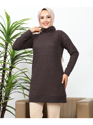 Boğazlı Tunik-3167 Kahve