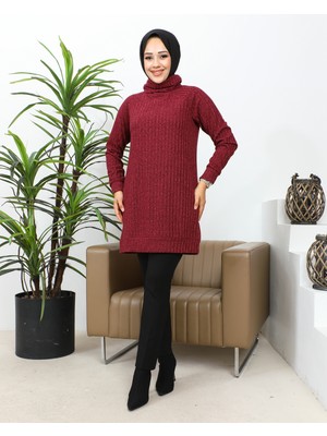 Boğazlı Tunik-3167 Bordo