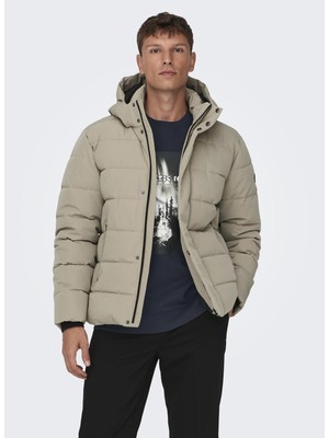 Only & Sons Açık Kahve Erkek Mont 22019598_ONSCAYSON Puffa Otw