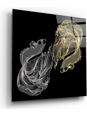 Miray Life Balıklar Cam Tablo